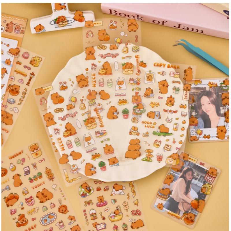 Gift Kapibara Creative Stickers Cartoon Capybara Guka Hand Account Material Cute Student Reward Small Gifts Kawai Stationery