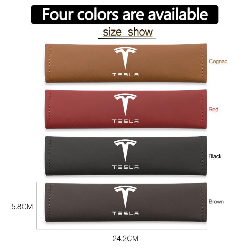 MAJ3 Car Seat Belt Protection Shoulder Cushion Accessories For Tesla Cybertruck Y S Bonina Model 3 X Highland Juguete Roadster Coil