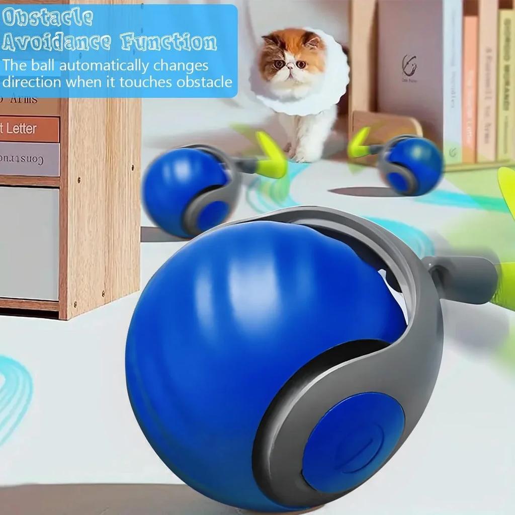 New Cat Interactive Ball Toy Automatic Rolling Ball Faux Tail Smart Pet Electric Toy Dog Cat Training Imitate Mouse for Pet Play
