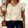 Egyptian Style Horus Eye High-Quality Women'S Full Print V-Neck Top, Cool Women'S Outfit Summer New Women'S Wear