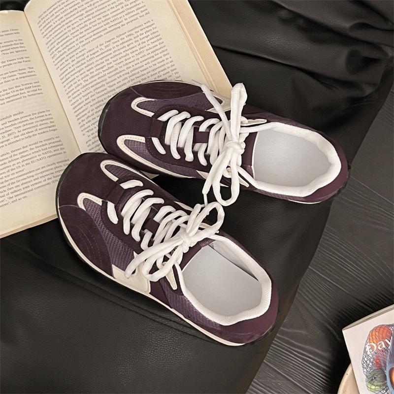 

thick-soled color matching German training shoes women s 2025 summer new breathable casual sports shoes lightweight and versatile mesh Forres 40 фиолетовый
