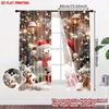2D Flat Printing 2pcs Christmas Curtains Christmas Snowmen and Gifts Scopic and Stylish 100% Polyester Fiber Holiday Decorations