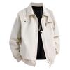 Men's American High-Street Spring and Autumn Lapel Jacket, Lapel Pilot Jacket Trendy Zip-Up Bomber Jacket for Men Daily Wea