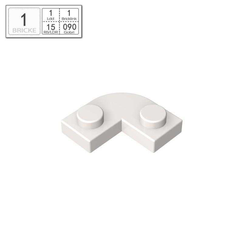 BRICKE 79491 Round Corner 2x2 Building Plate with 1x1 Notch, LEGO Compatible 50g (~119 pcs)