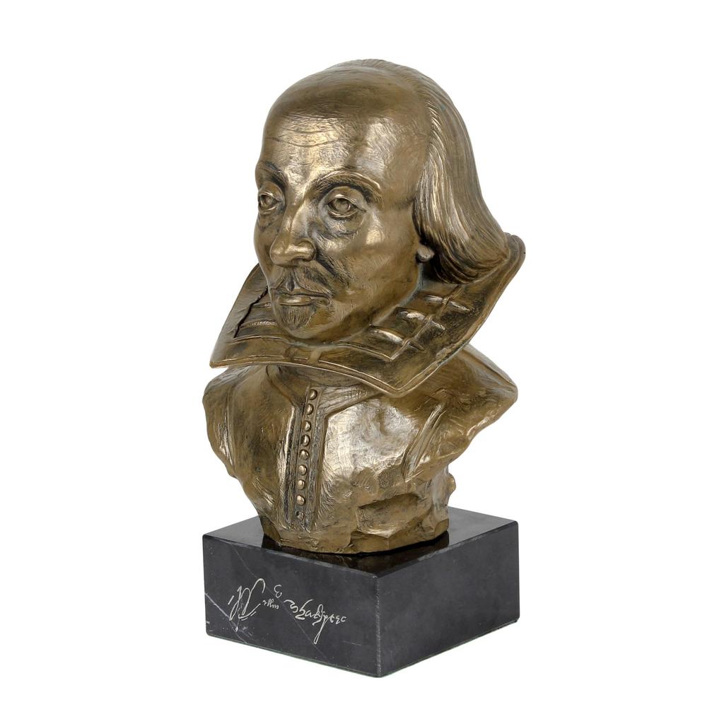 William Shakespeare - marble bust, statuette of a famous person, decoration for office, school, and hotel by the Art-Dog brand