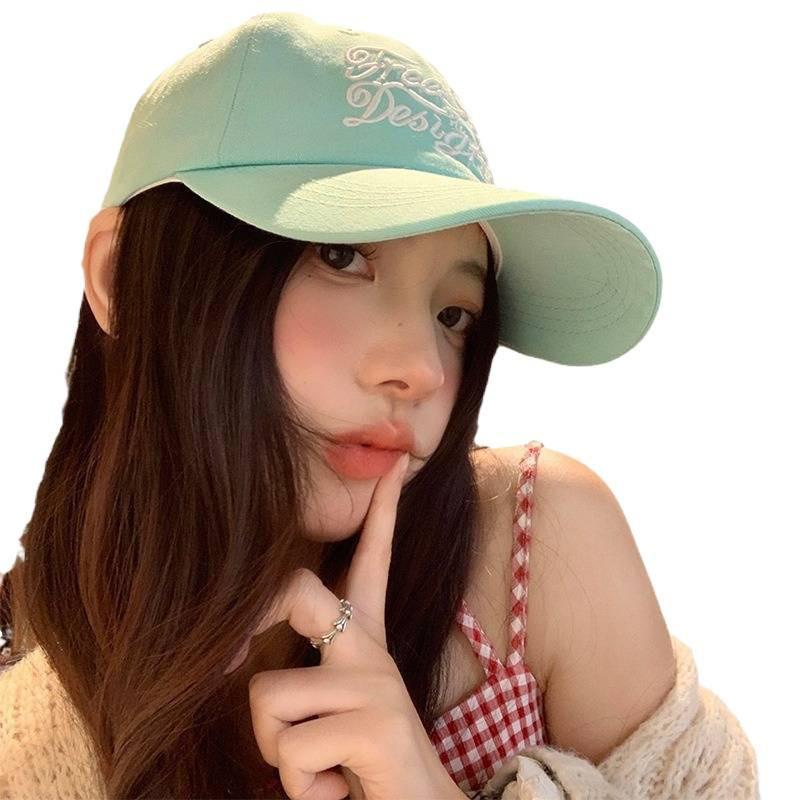 Vintage Embroidered Letter Baseball Cap For Women Spring Summer Sun Protection