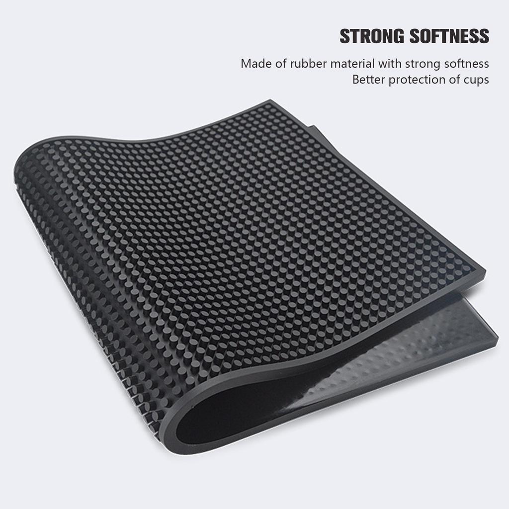 Bar Mat Rubber Coffee Bar Mats Anti-slip PVC Cup Mat Waterproof Heat Resistant Drain Mat for Bar Cafe Barista Cocktail Bartender Cup Holders 5