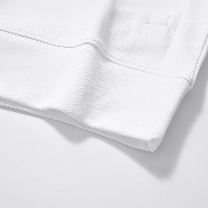 HEYPLAY Men's Japanese Trendy Cotton Hoodie - Layered White Heart Zipper, Autumn/Winter