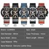 CURREN Modische Herrenuhr Luxusmarke Herren Multifunktions-Sportuhr Lederarmband Wasserdichte Quarz-Uhr Geschenk für Männer