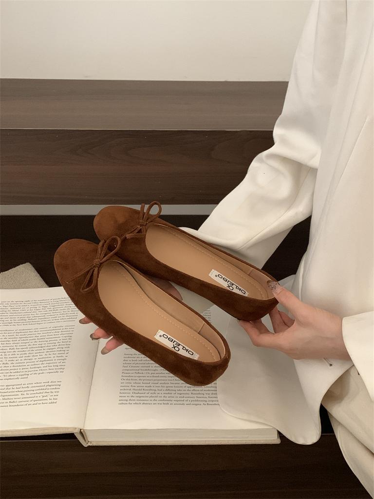 Französische Ballerinas Damen Herbst 2025 neue Ein-Pedal-Damenschuhe Abendbrise sanfte Schuhe