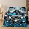 Viking WarriorSymbol Valknut Nordic Valhalla Flannel Blanket Soft Warm Throw Blanket for Bedroom Living Room Bed Travel Camping