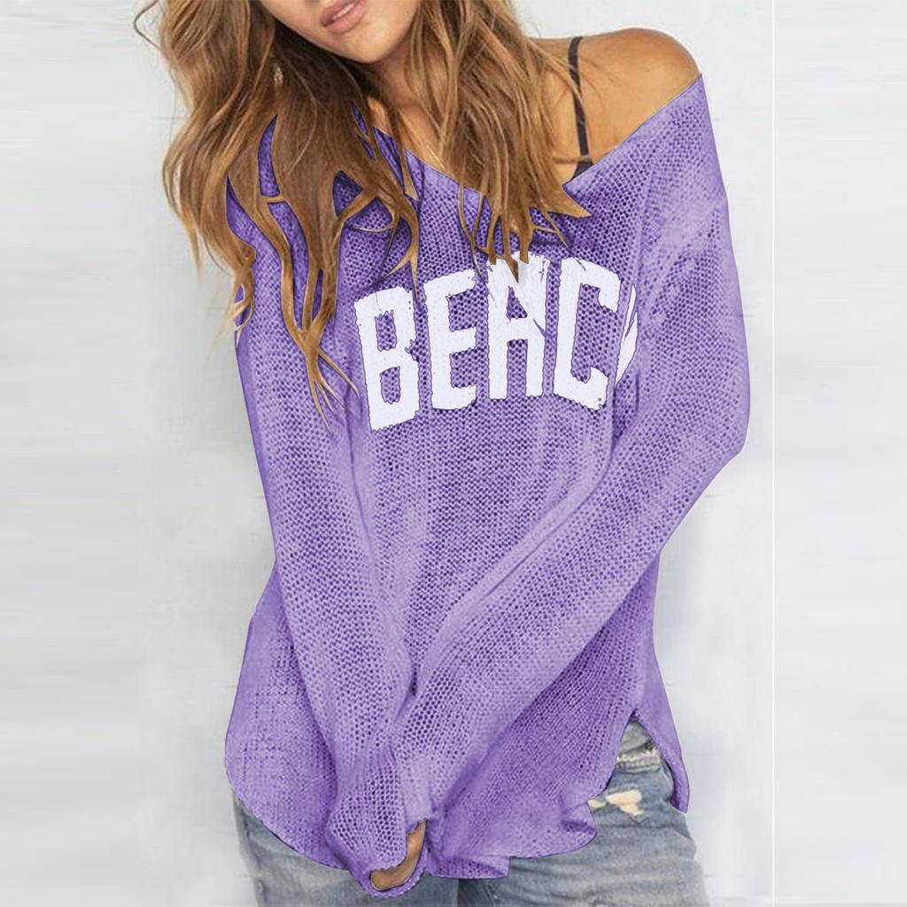Women V Neck Hollow Knit Crochet Pullover Sweater Loose Fit Lightweight Top Casual Beach Pullover Knitted Blouse