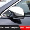 For Jeep Compass 2017 2018    Chrome Car Rearview Mirror Cover Trim Side Wing Mirrors Cap Shell Accessories