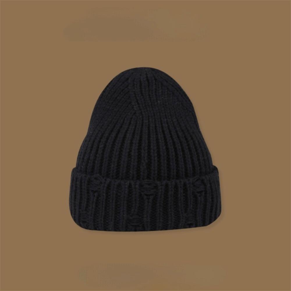 Fashion Solid Color Knitted Hat Cold Proof Windproof Ear Protection Hat Keep Warm Pullover Hat Winter