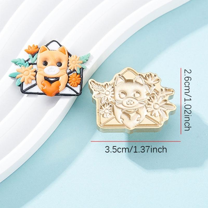 3D Katzen Siegelwachsstempel für Weihnachtsumschläge Karten Hochzeitsdekorationen Messing Tier Wachssiegelstempel Handwerk