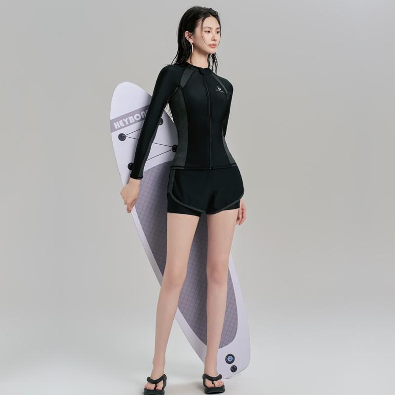 Womens Long Sleeve UPF 50 Rash Guard Swimsuit Set With Built-in Bra Pad High Elastic Quick Dry Snorkeling Swimming Hot