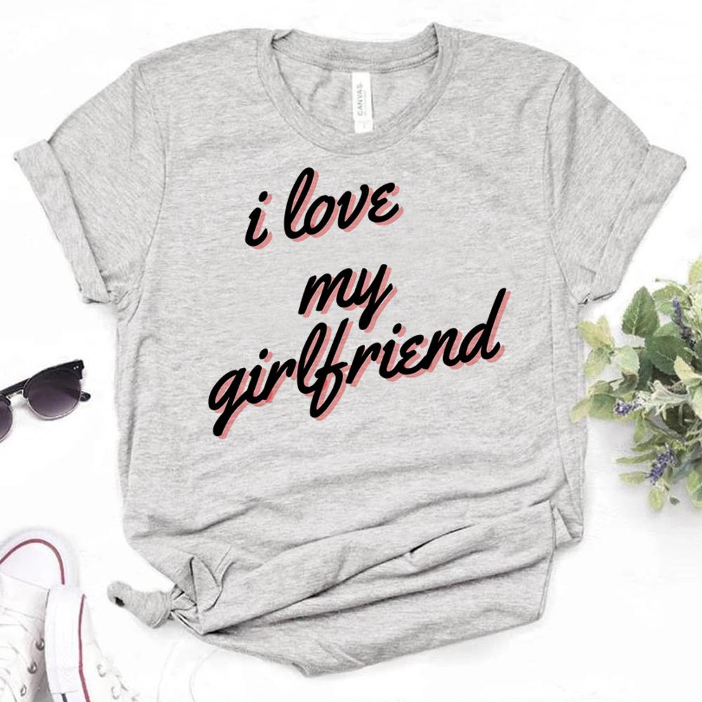 I Love My Girlfriend T Shirt Women Manga Tshirt Female Graphic Japanese Funny Clothing Summer Short Sleeved Harajuku Streetwear