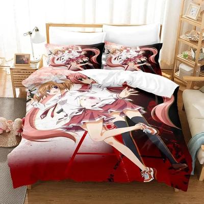 Ensemble de housse de couette confortable à imprimé anime avec housse de couette et taies d'oreiller, tailles King, Queen et Twin pour tous les âges