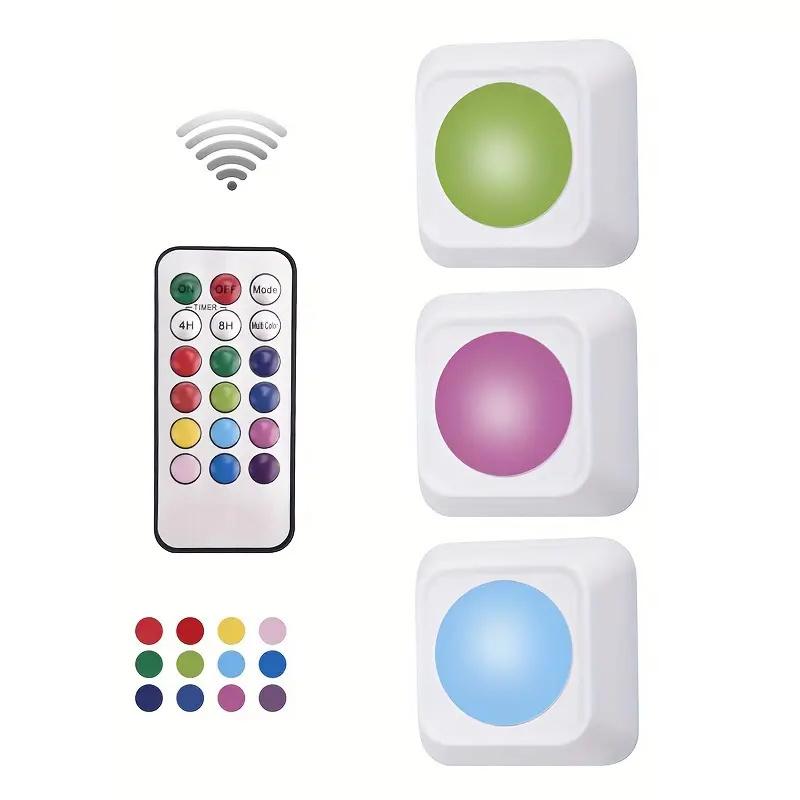 Battery Powered Interior Night Lamps LED Closet Light Remote Control 13 Colors Decoration For Wardrobe Under Cabinet Night Light