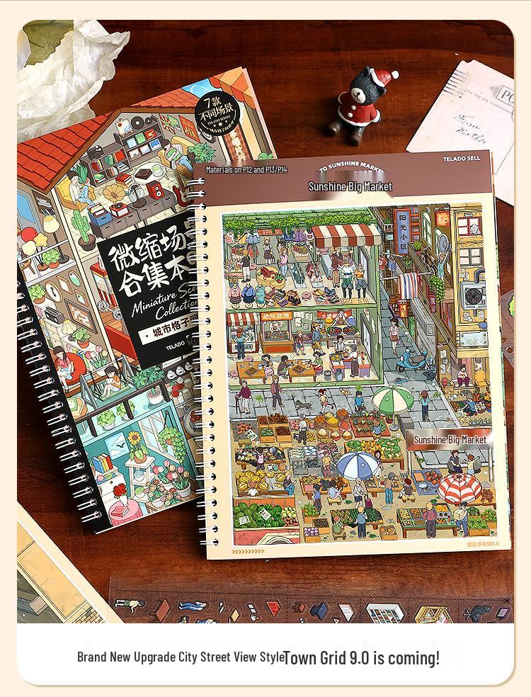 Tirado Miniature Scene Sticker Book 9.0: Fun 3D Cartoon Landscape & House Stickers