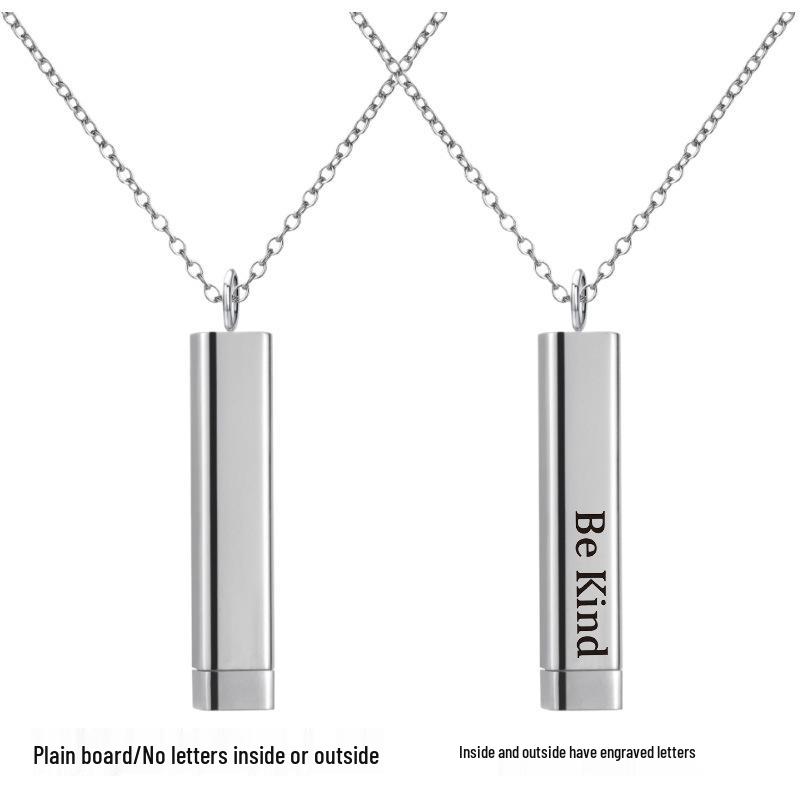Stainless Steel 3D Bar Pendant Clavicle Chain