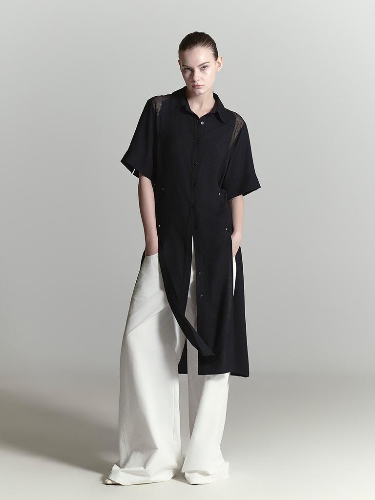 Half Devils Structured Long Shirt_Black