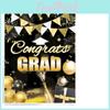 Black Graduation Gold Party Blindfold Game Poster Set Decor With Stickers