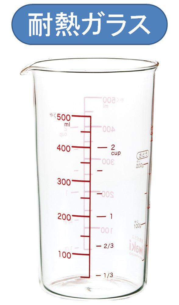 Iwaki Heat-Resistant Glass Measuring Cup, 500ml, KTMC-500