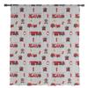 Tende Trasparenti Grigie con Camion dei Pompieri a Cartoni Animati per Camera da Letto Soggiorno Decorazione Tenda per Finestra per Cucina Tende in Tulle Voile Organza