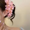 Süße chinesische rote Blume Haarnadel Super Fee Hochzeit Traditionelles Haaraccessoire Vintage Braut-Haarschmuck für Bräute