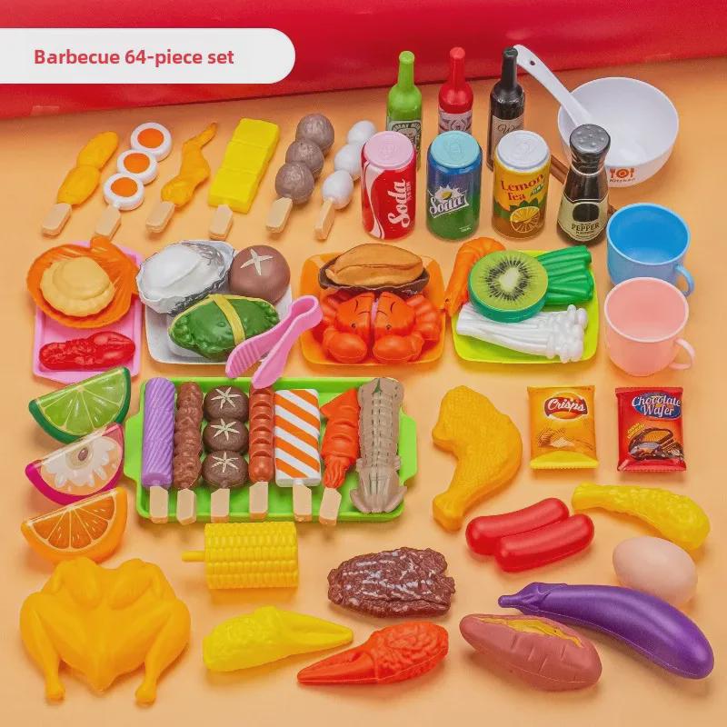Mini Kitchen Hot Pot & BBQ Toy Set for Kids - Skewer Role Play with Cooking Utensils for Boys & Girls