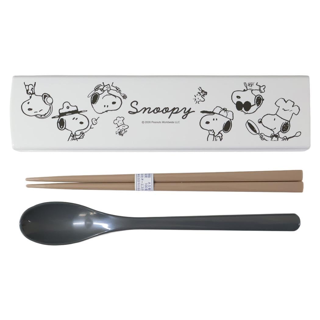 Snoopy Antibacterial Chopsticks Spoon Twin Set Everyday Costume Peanuts [Combo Set] & /