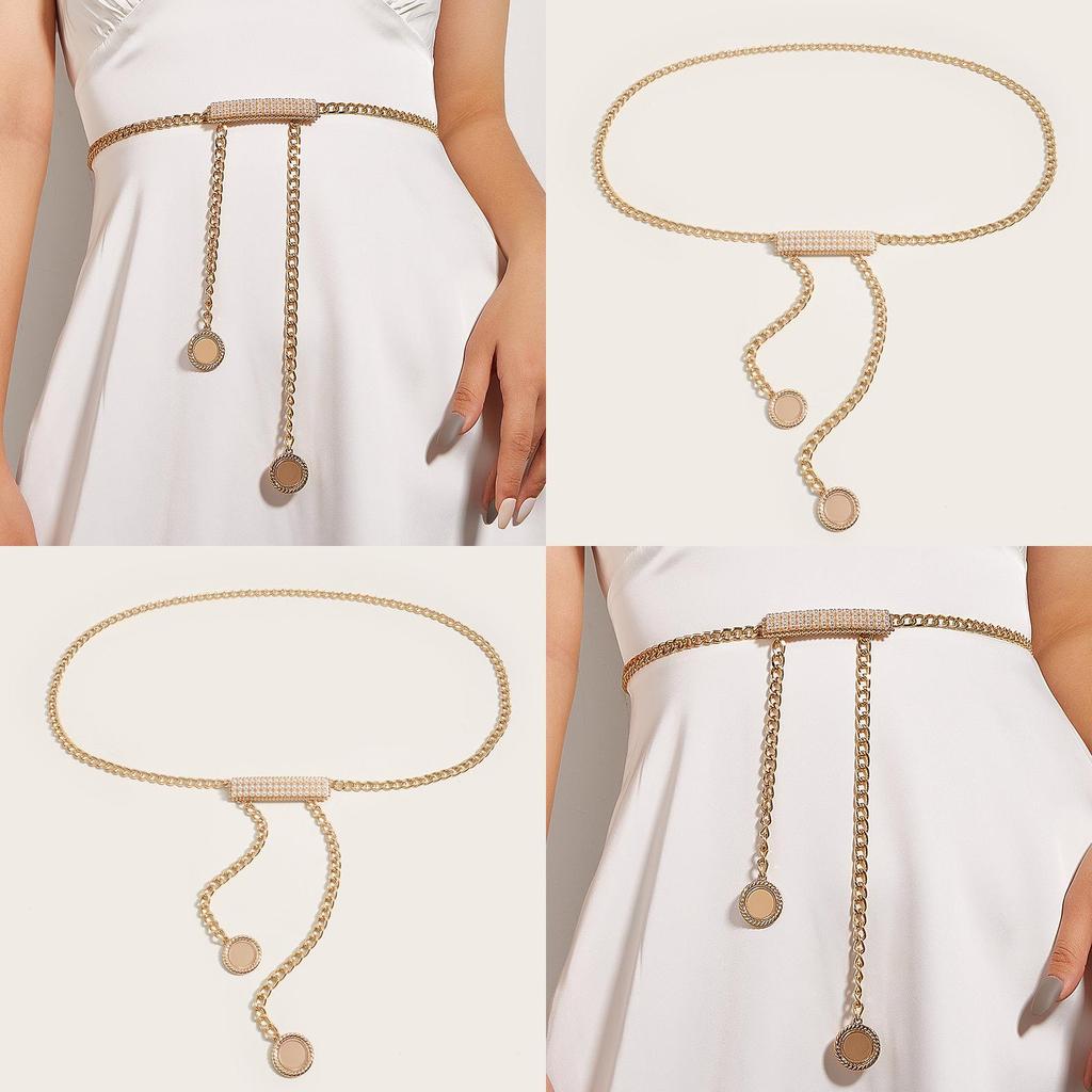 Waist Chain Metal Women With Pearl Buckle For Elegant Summer Outfits Winter