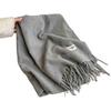 Solid Color White Scarf Women's Autumn and Winter New Polka Dot Tassel Korean Version Shawl Dual-purpose High-end Scarf