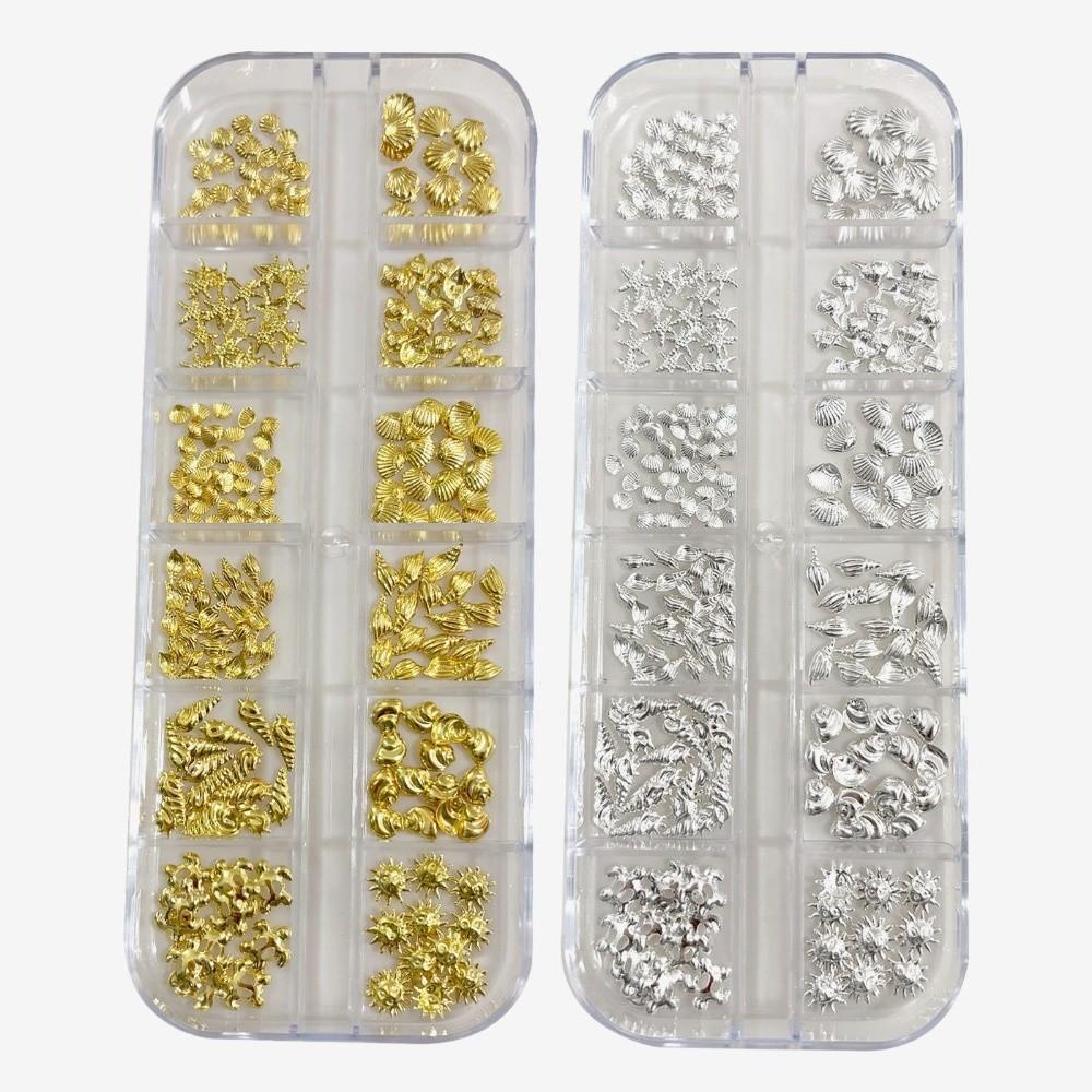 Seashell Ocean-Themed Nail Art Rhinestones Self-Adhesive Ocean Nail Art Decorations