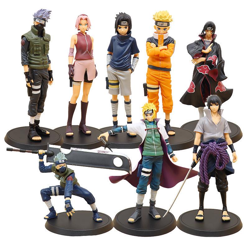 Naruto Anime Figures: Great Sword Kakashi, Uchiha Itachi, Sasuke, Minato, and Sakura