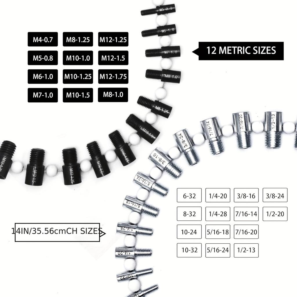 26pcs Handy Measuring Tool for DIYers Easy-to-Read Nuts & Bolts Size Identifier Thread Checker Set