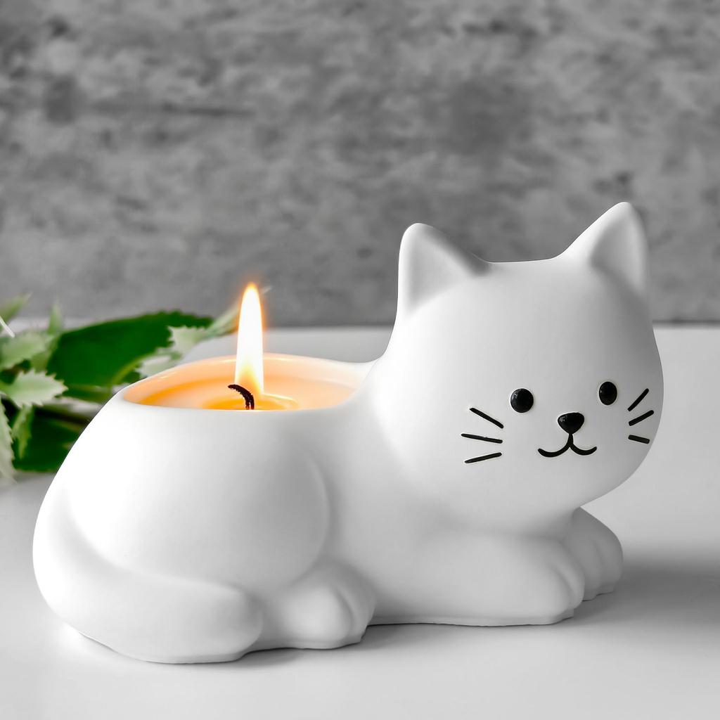 DIY Kitten Form Gypsum Flowerpot Silicone Mold Storage Box Cup Wax Molds Cartoon Cat Desktop Decoration Crafts Making Mould