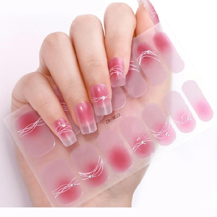 Bronzing Nail Polish Stickers Decals Full Wrap Gels Nail Strips Nail Sticker