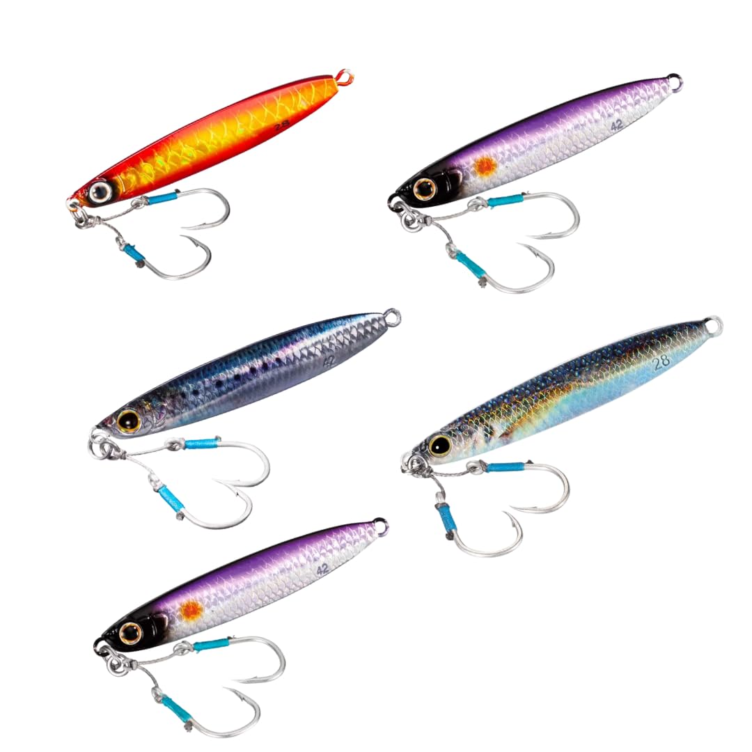 

Shimano Jig Colt Sniper Aomono Catcher Sardine Rocket set Jig Scale Boost Shore Jigging Surf Light Jigging Bulk Catcher set Random differ from 5-piece