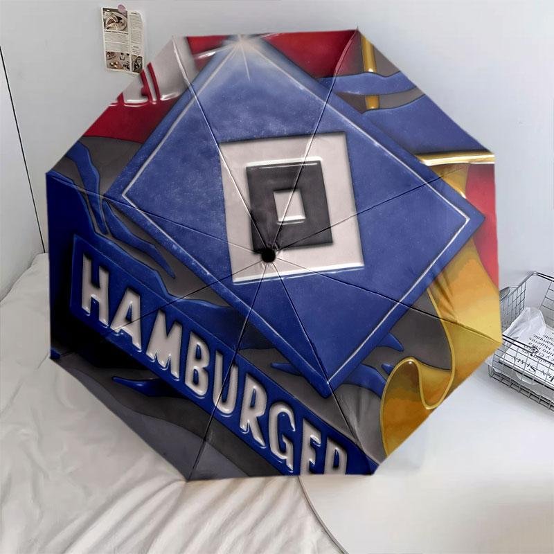 Hamburger SV, automatic folding umbrella, portable and foldable design, 8 ribs, a Christmas or birthday gift.