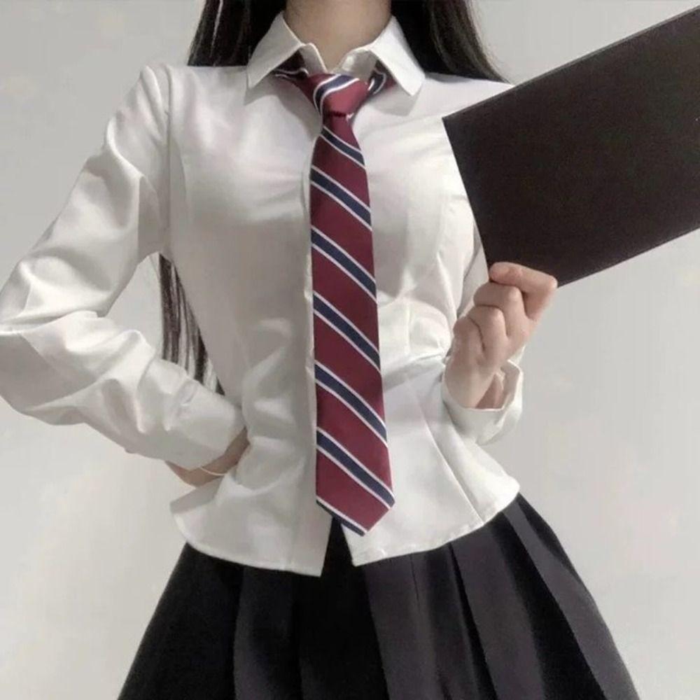 College Style Uniform Bow Tie Red Striped Pre-tied Neck Ties Fashion JK Tie  School Student