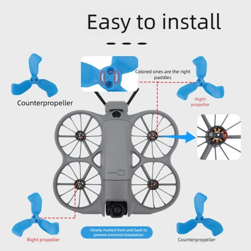 4Pcs Drones Propellers For Drones Replacement Low Noise and Quick Release Propeller Props Wing For Drones Accessories