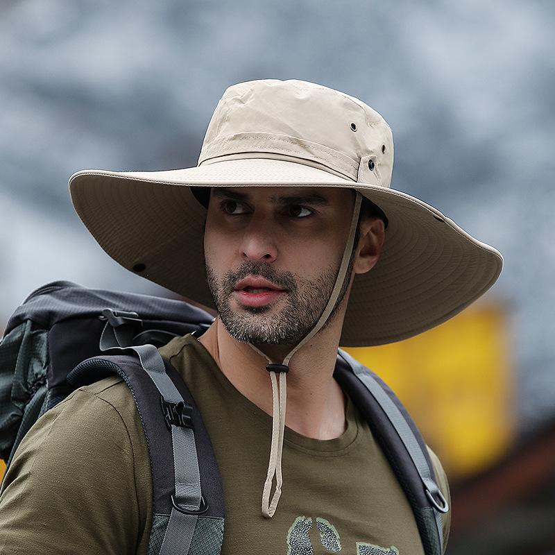 Viaggiatori Estivi All'aperto a piedi Cappello da Pescatore per Uomo Cappello a Tesa Larga Cappello Impermeabile Campeggio Uomo Taglia Larga Cappello a Secchiello Cappellino da Sole
