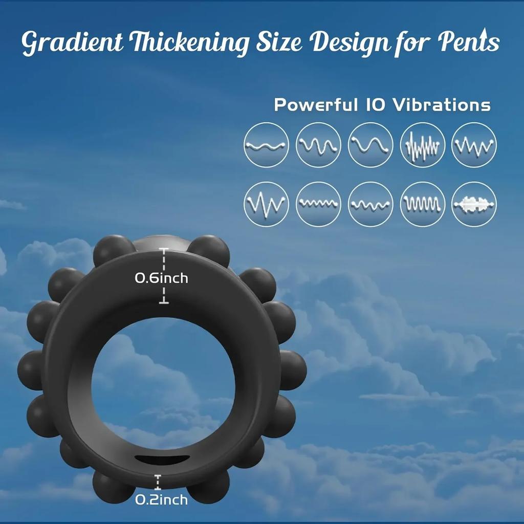 HESEKS Vibrating Cock Ring Vibrators for Men Delayed Ejaculation Penis Enlarger for Couples G Spot Testicular Stimulator Sex Toy