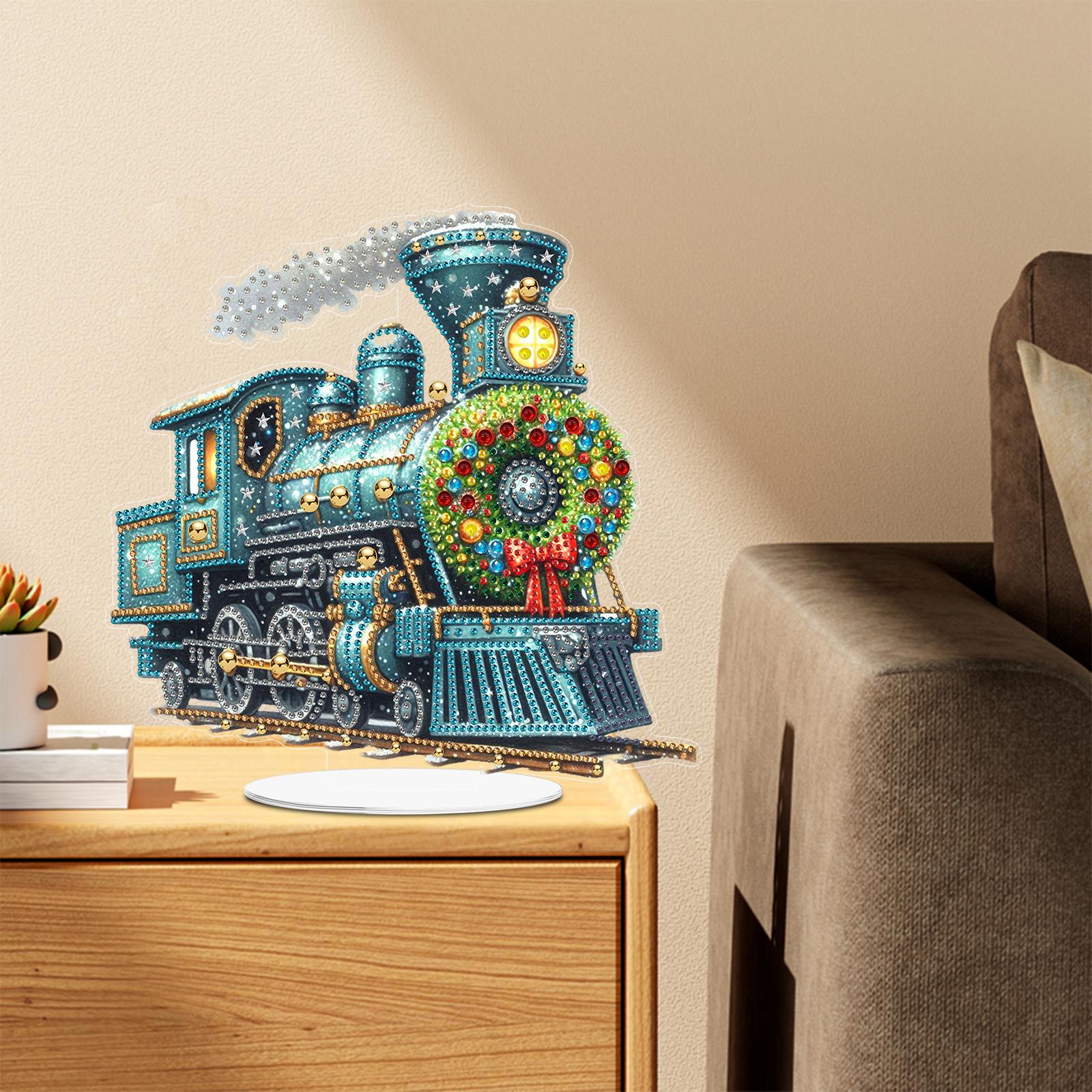

2D Flat Print Xmas Train DIY Table Top Diamond Painting Ornament Kits for Decor United States