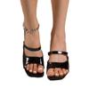 Square head European and American large size high-heeled slippers women's 2025 summer new temperament foreign trade fashion outer wear one-word cool s