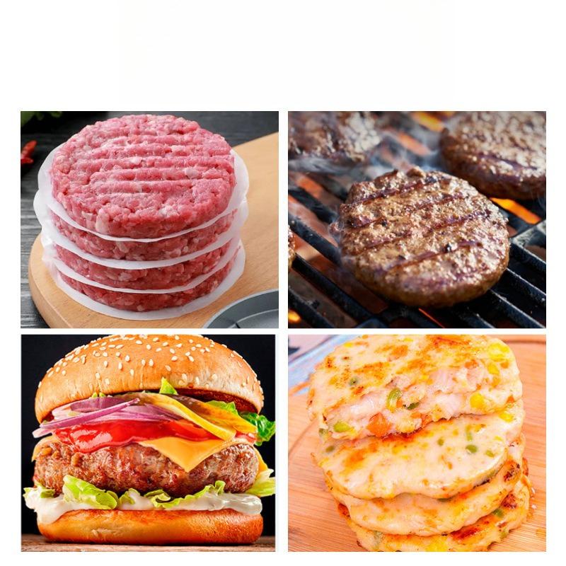 Wood Handle Non-Stick Burger Press, Round Aluminum Patty Mold Manual Hamburger Meat Press Tool