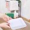 Iron Dishcloth Storage Rack Wall Mounted Black/White Drying Drain Rack with Removable Drip Tray Space-Saving Soap Sponge Holder