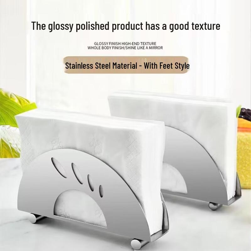 Stainless Steel Semicircular Tabletop Napkin Holder